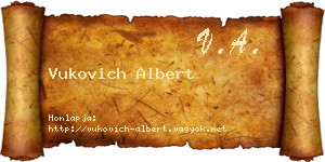 Vukovich Albert névjegykártya